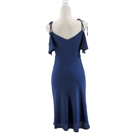 NWT Express Fitted Cut-Out Shoulder V-Neck Flutter Sleeve Cocktail Dress Small - Picture 5 of 11